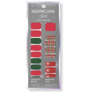 NEW: Dashing Diva Gloss - Dad Plaid - Red & Green Holiday Christmas Nail Strips